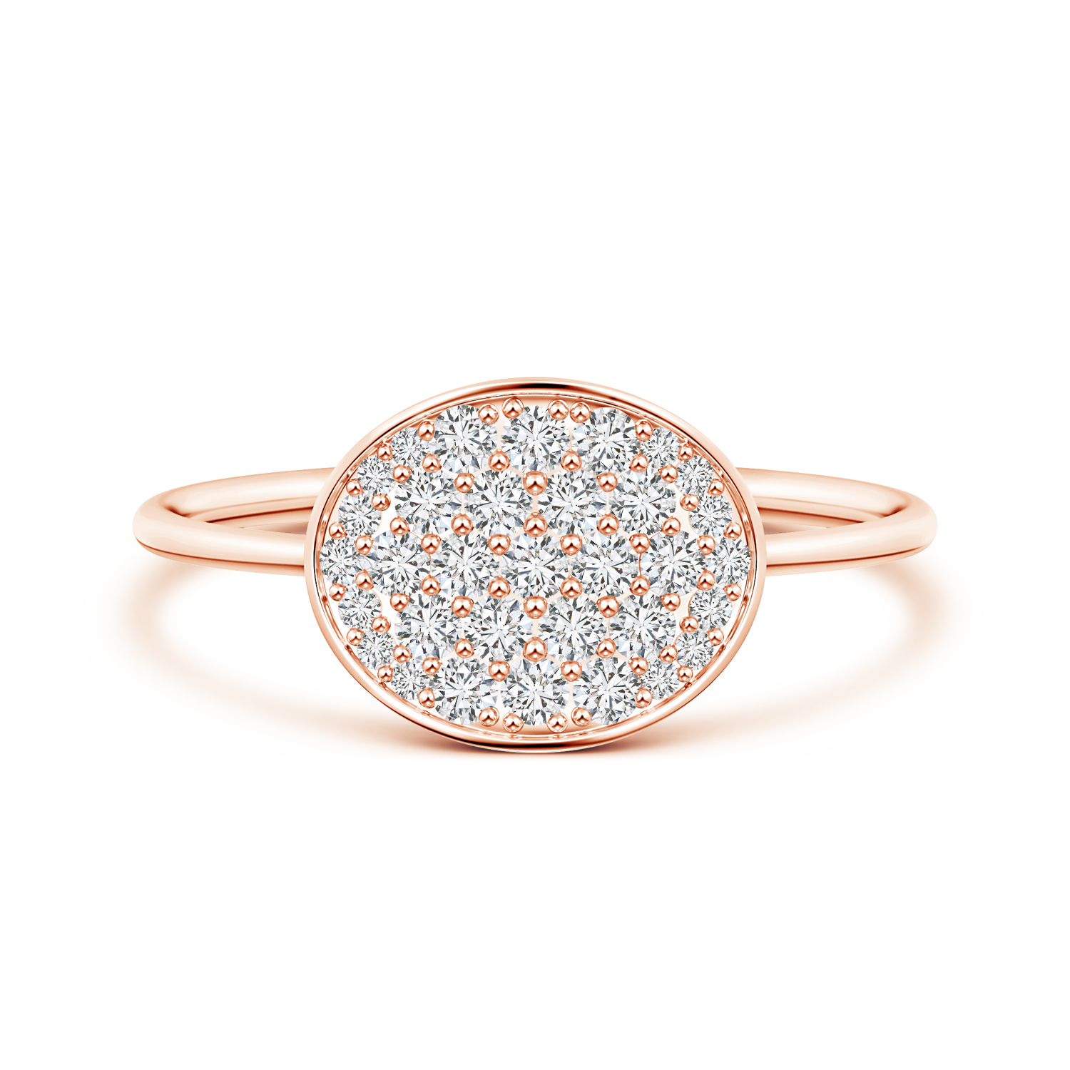 Pave-Set Lab Grown Diamond Oval Cluster Ring