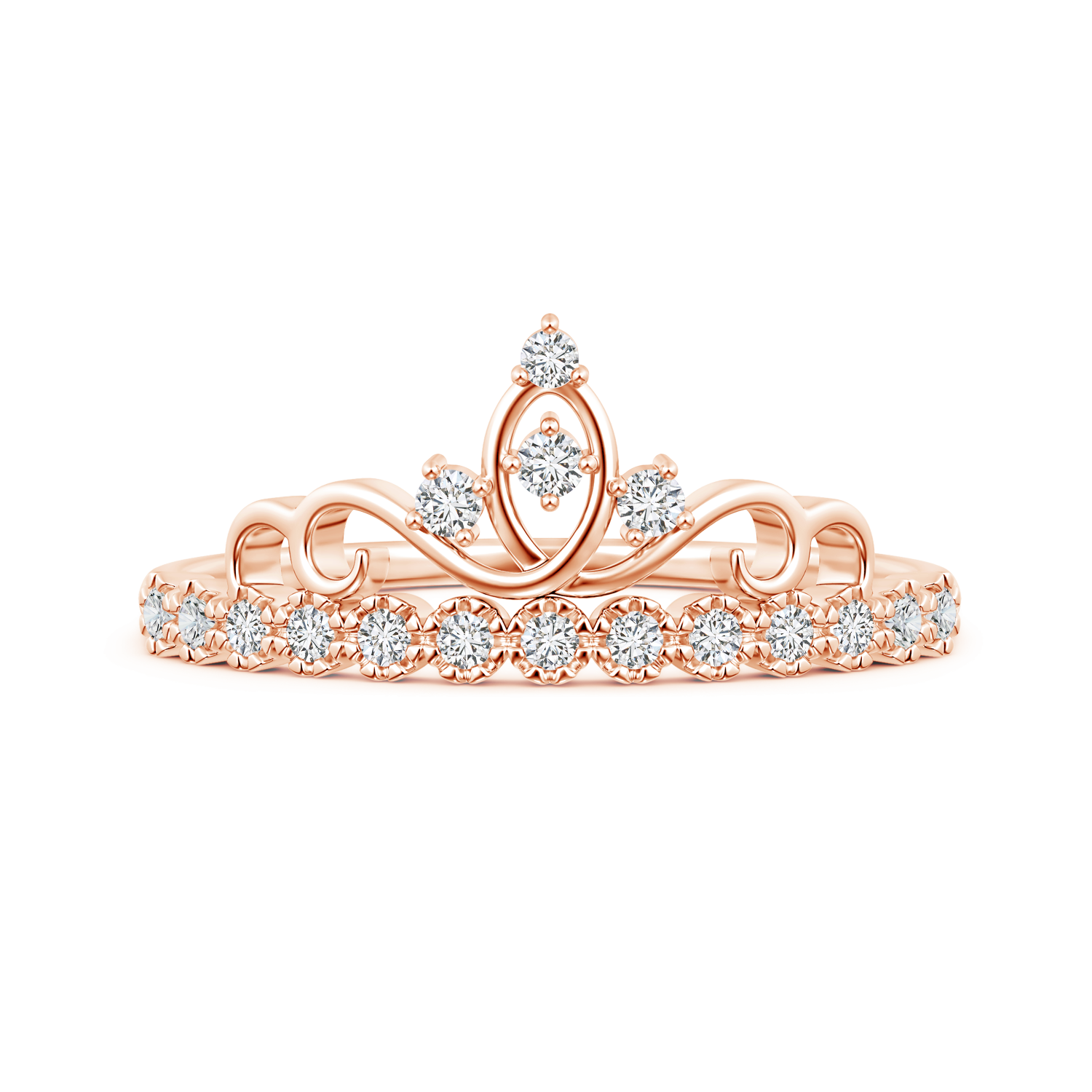 Unique Prong Set Lab Grown Diamond Crown Ring