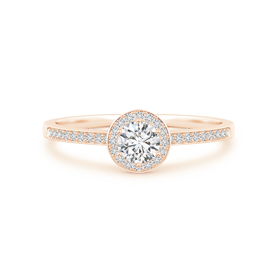 Lab Grown Diamond Round Halo Engagement Ring