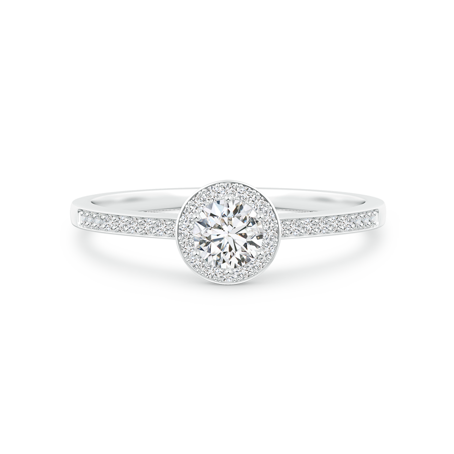 Lab Grown Diamond Round Halo Engagement Ring