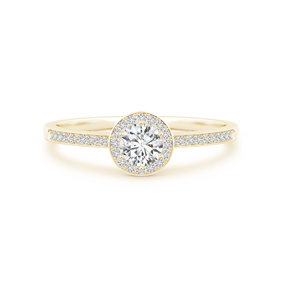 Lab Grown Diamond Round Halo Engagement Ring