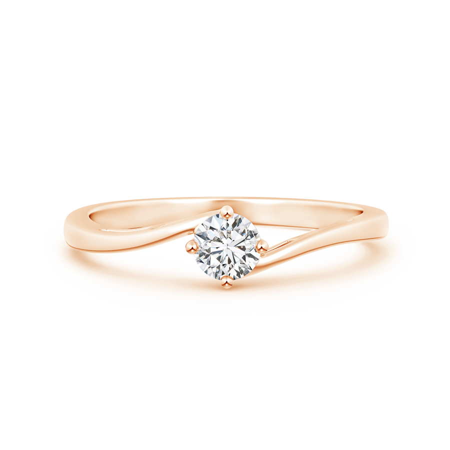 Lab Grown Diamond Solitaire Ring with Twisted Shank