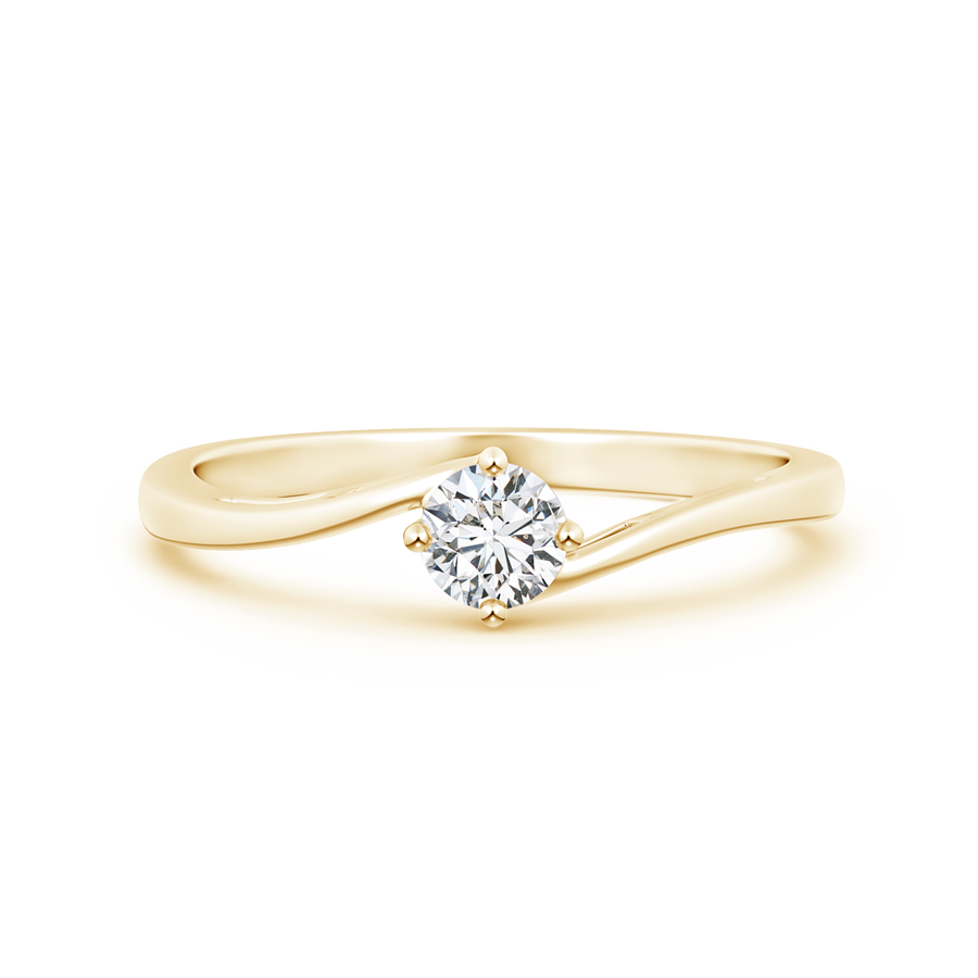 Lab Grown Diamond Solitaire Ring with Twisted Shank