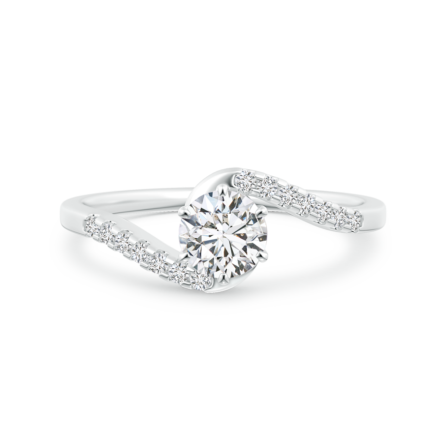 Prong Set Lab Grown Diamond Bypass Ring with Accents