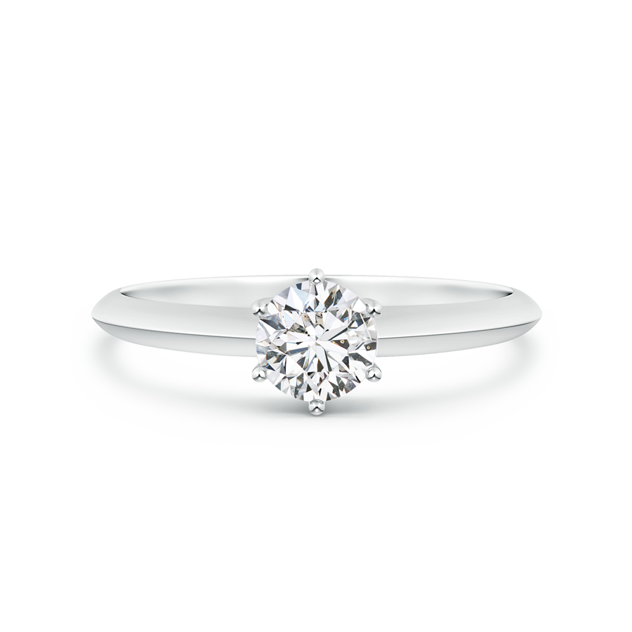 Six-Prong Round Lab Grown Diamond Solitaire Engagement Ring