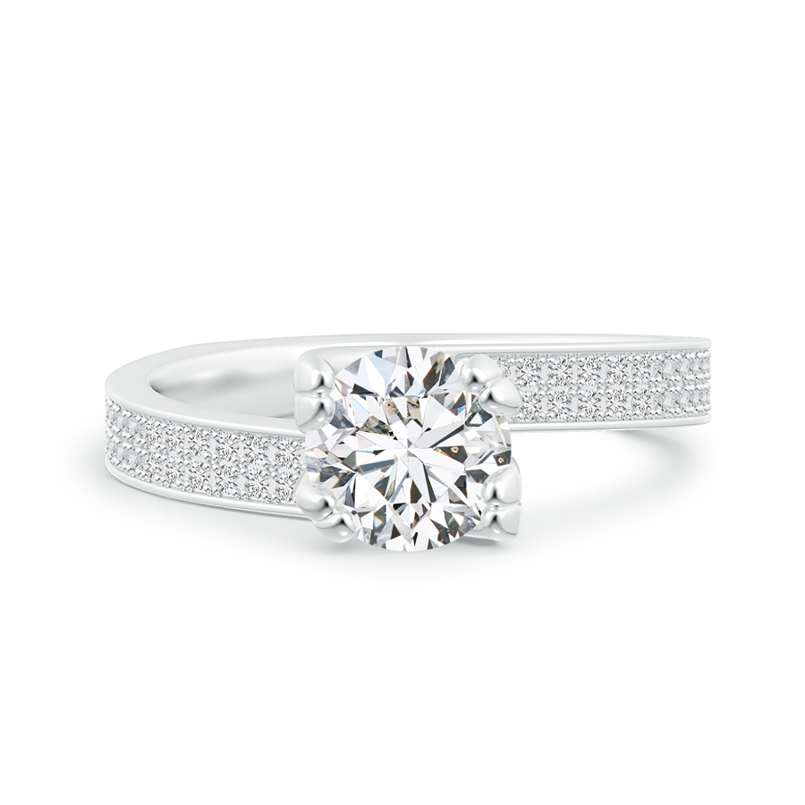 Double Prong Set Solitaire Lab Grown Diamond Bypass Ring