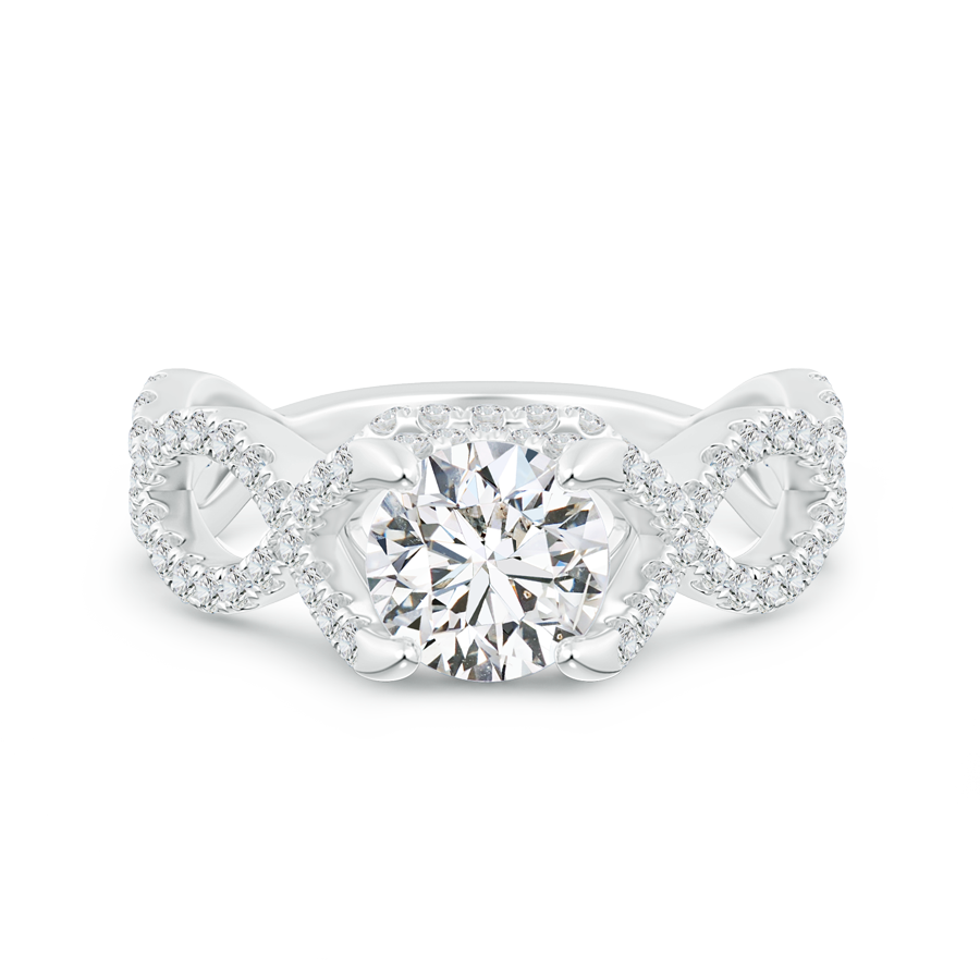 Solitaire Round Lab Grown Diamond Crossover Ring