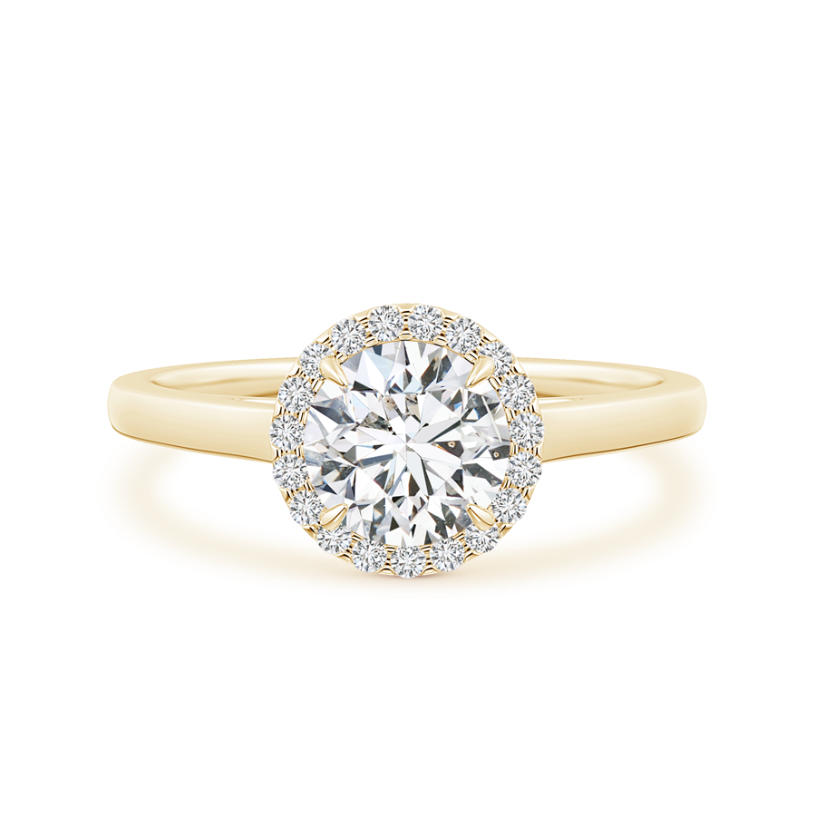 Cathedral Round Lab Grown Diamond Halo Ring with Claw-Setting