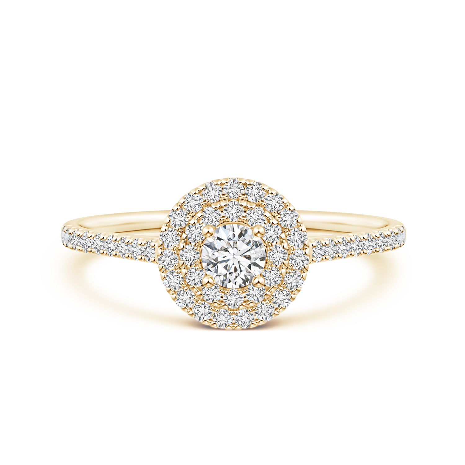 Round Lab Grown Diamond Double Halo Engagement Ring