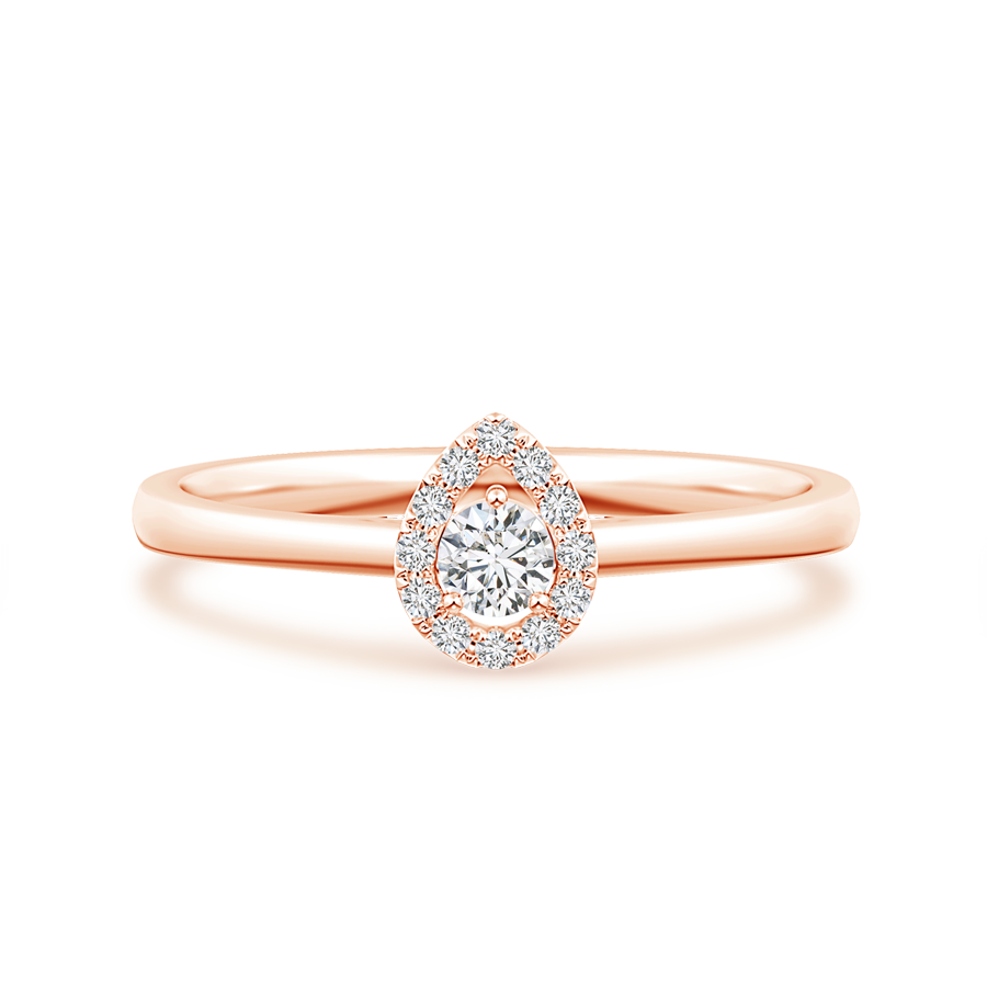 Pear-Framed Floating Round Lab Grown Diamond Halo Ring