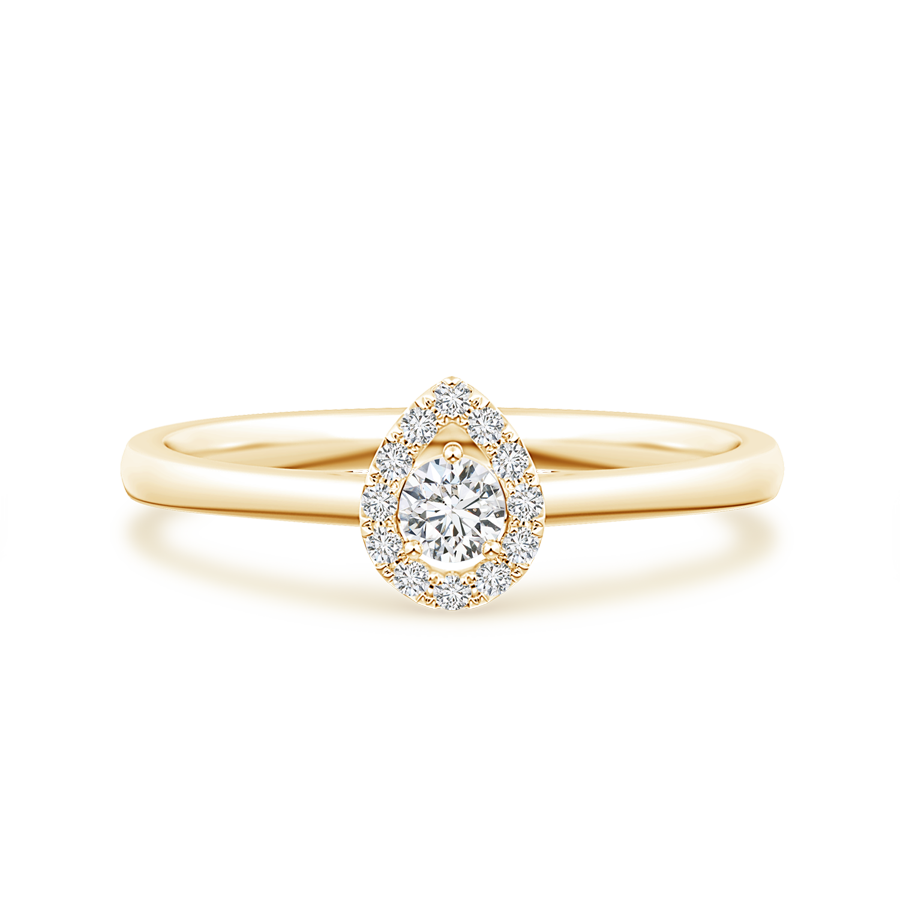 Pear-Framed Floating Round Lab Grown Diamond Halo Ring