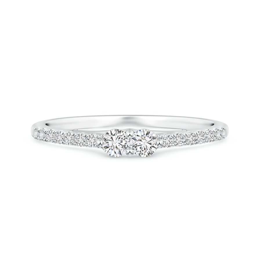 Two Stone Lab Grown Diamond Ring with Accents