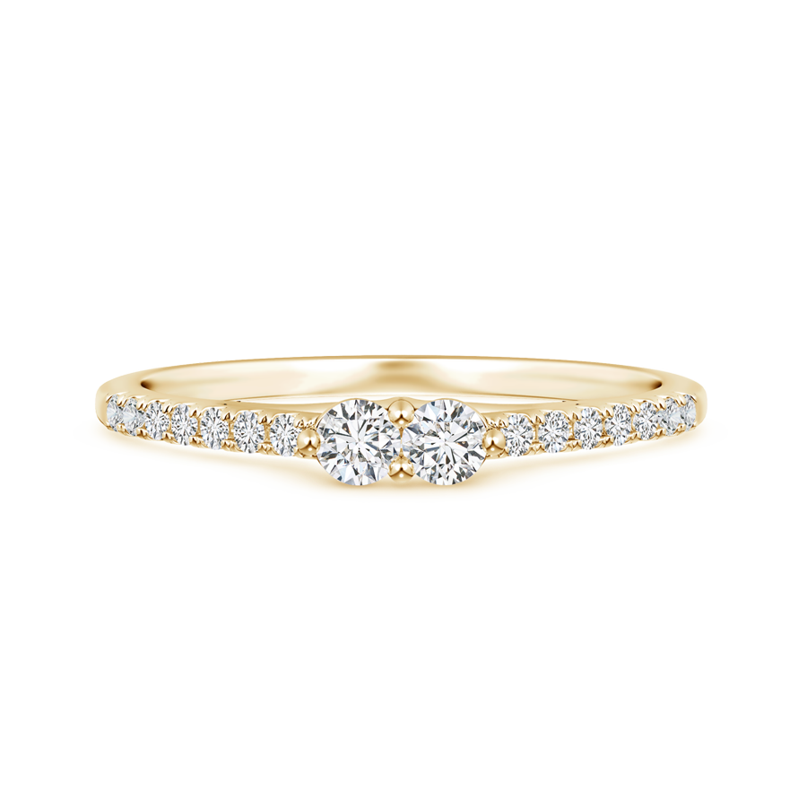 Two Stone Lab Grown Diamond Ring with Accents