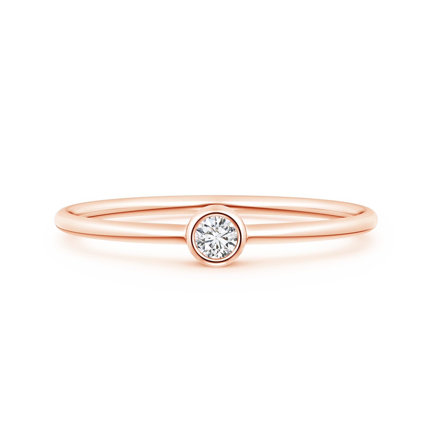 Solitaire Lab Grown Round Diamond Stackable Ring