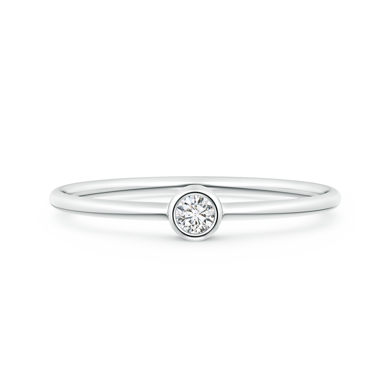 Solitaire Lab Grown Round Diamond Stackable Ring