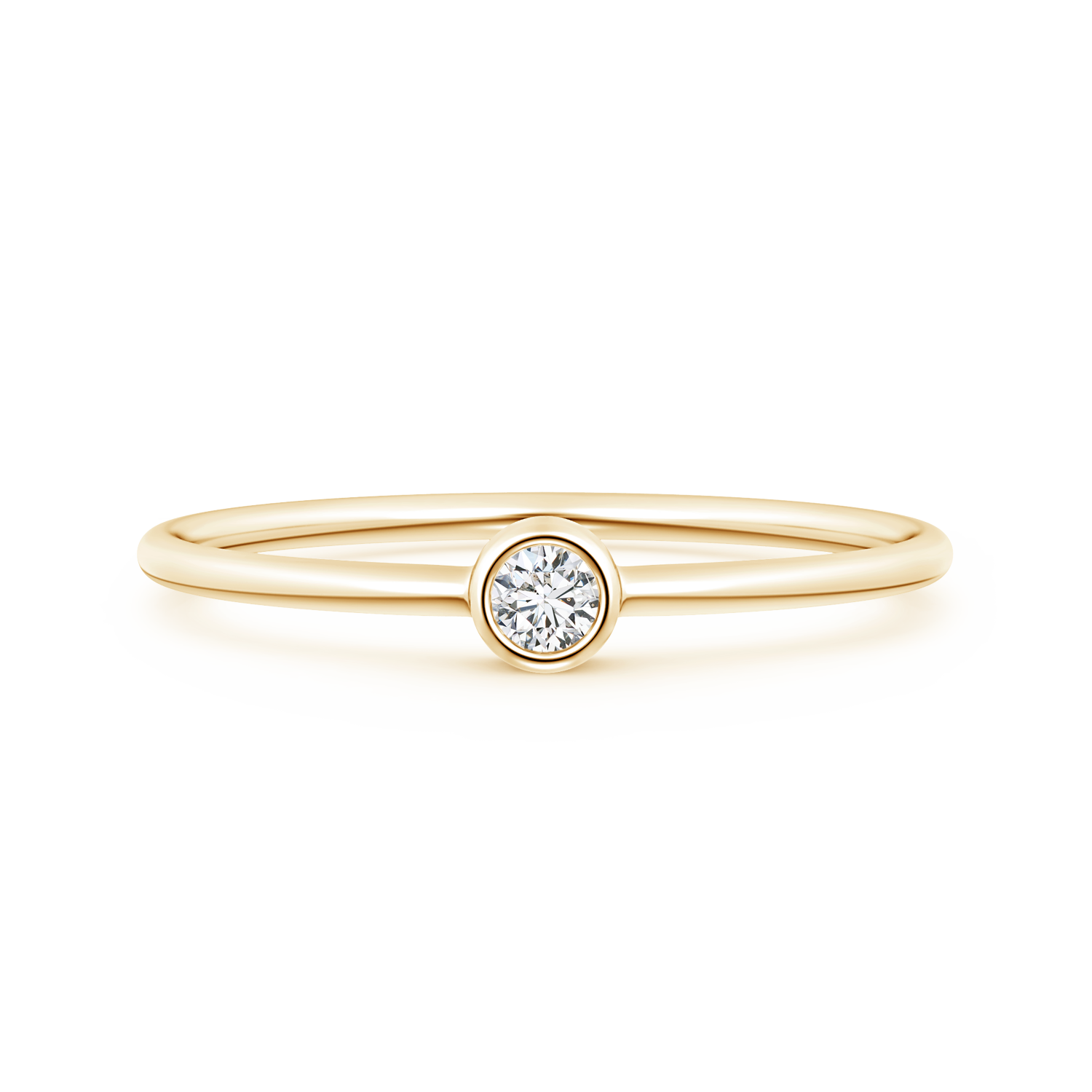 Solitaire Lab Grown Round Diamond Stackable Ring