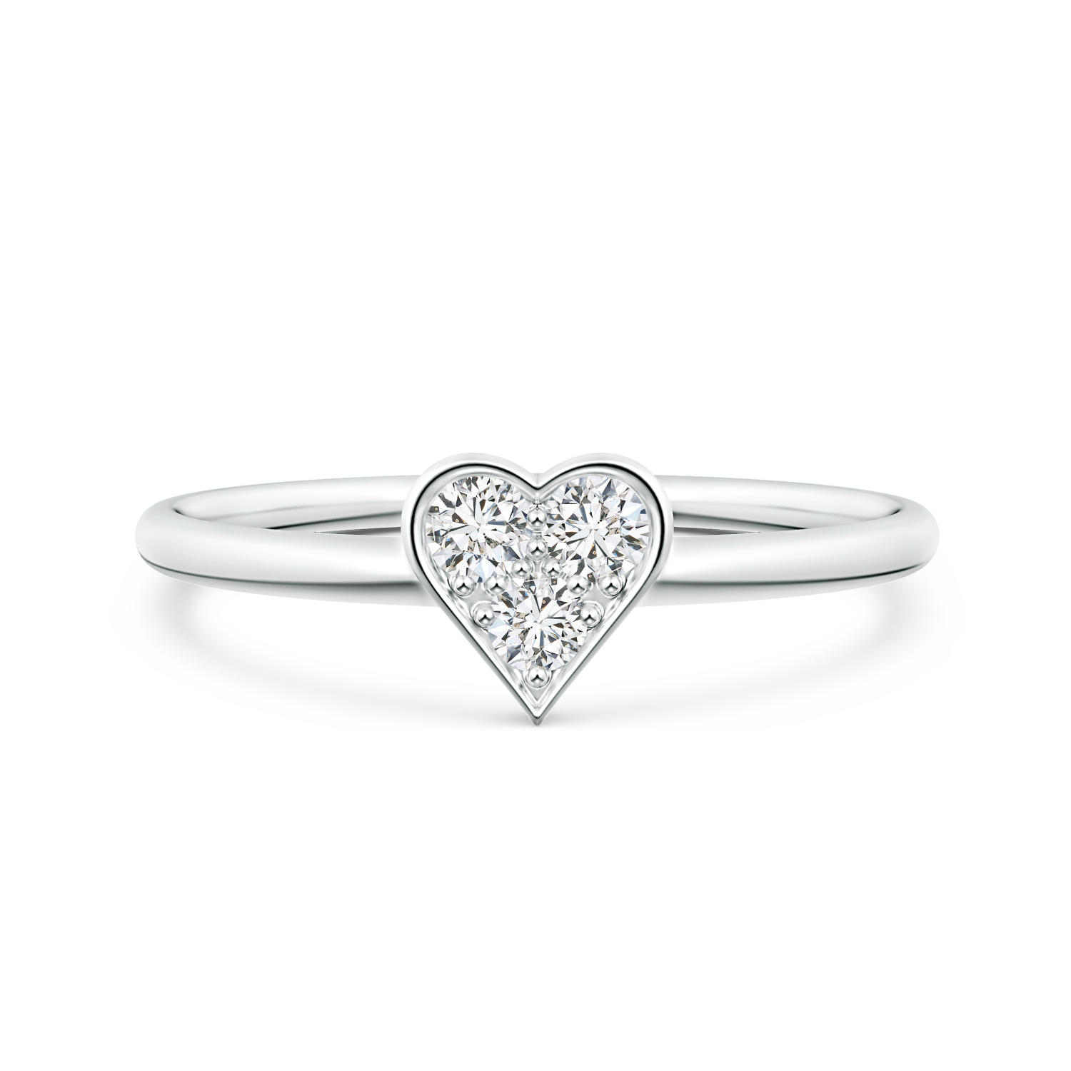 Pave Set Lab Grown Diamond Heart Promise Ring 