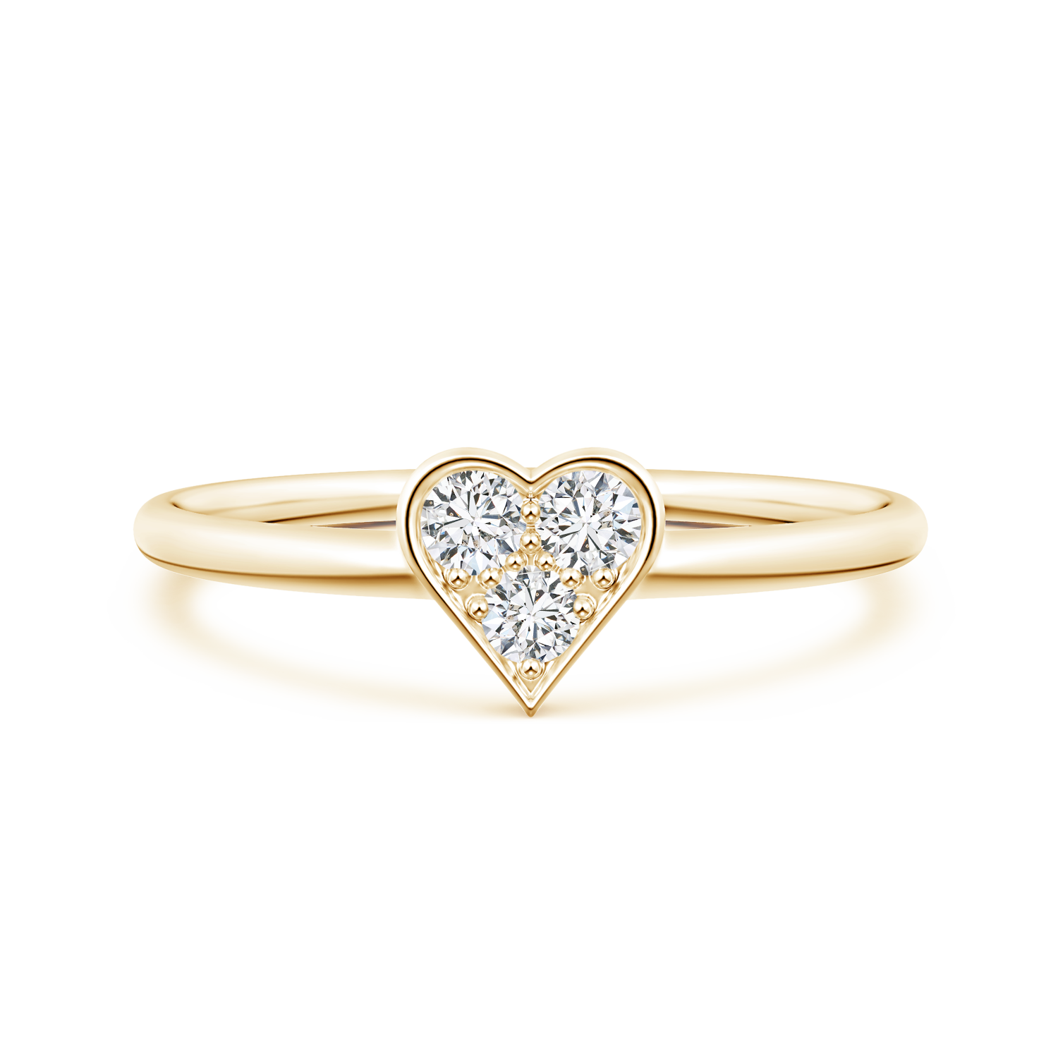 Pave Set Lab Grown Diamond Heart Promise Ring 