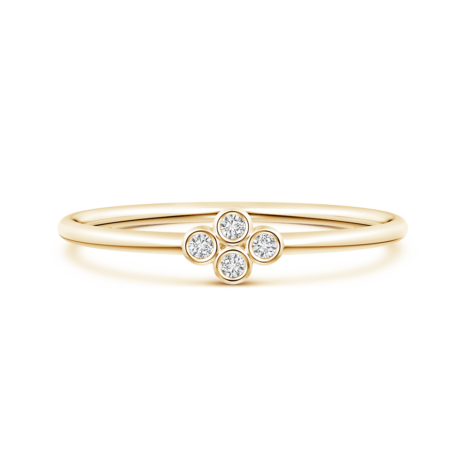 Bezel Set Lab Grown Diamond Four Stone Promise Ring