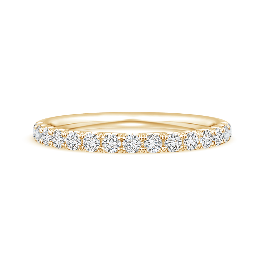 U-Pave Set Lab Grown Diamond Half Eternity Wedding Band