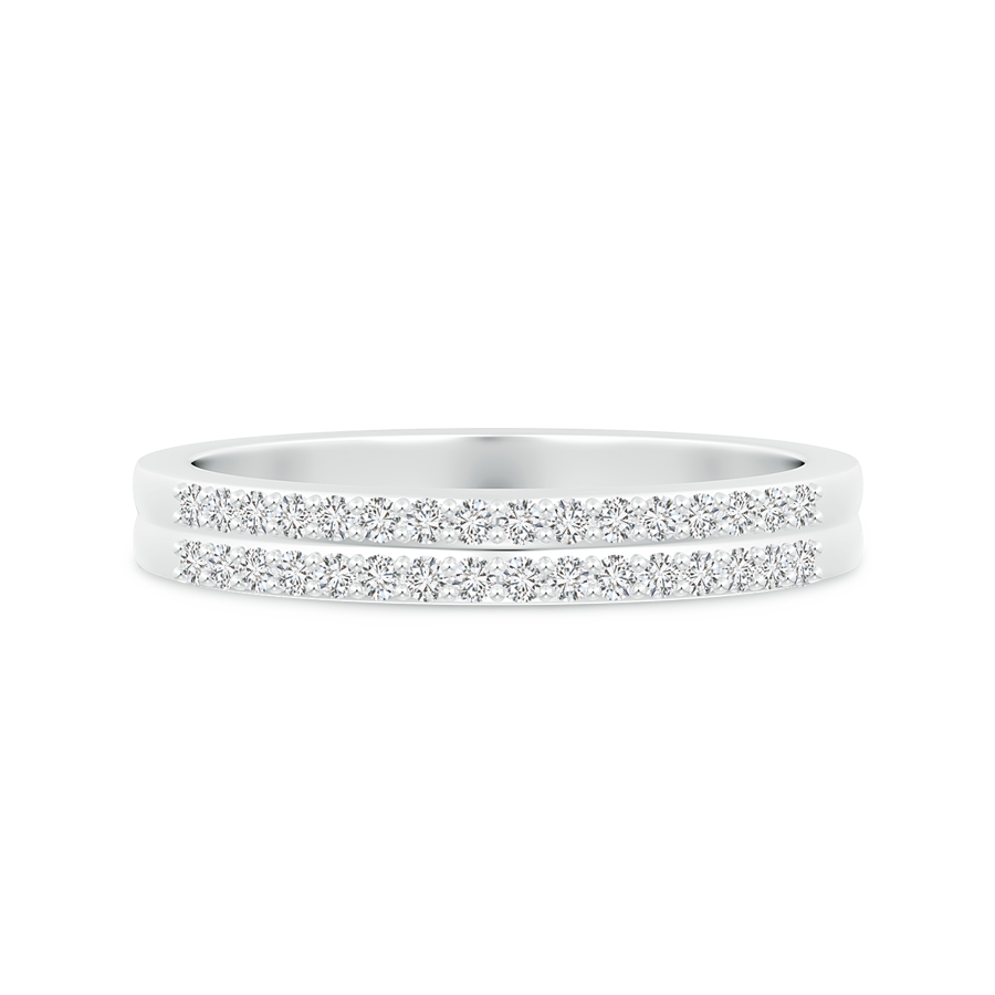 Twin Row Lab Grown Diamond Half Eternity Wedding Band