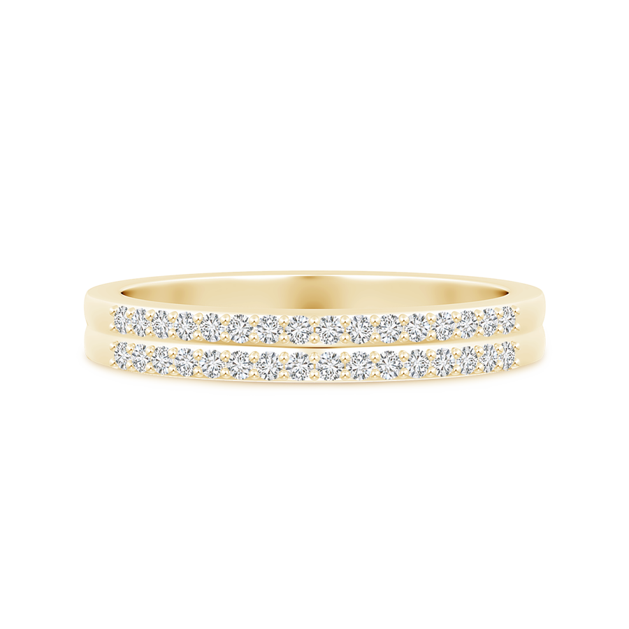 Twin Row Lab Grown Diamond Half Eternity Wedding Band