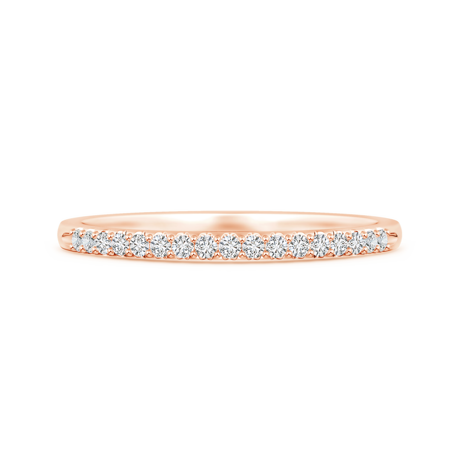 Fishtail Set Lab Grown Diamond Semi Eternity Wedding Band for Her