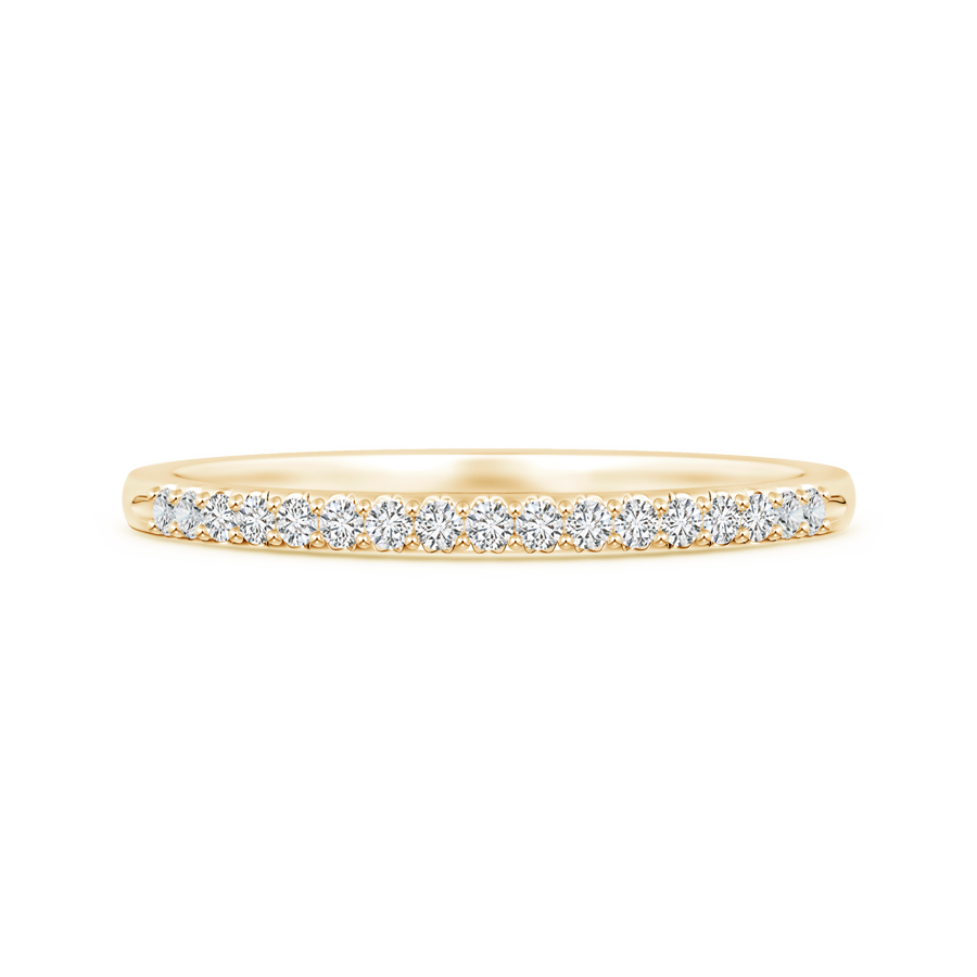 Fishtail Set Lab Grown Diamond Semi Eternity Wedding Band for Her