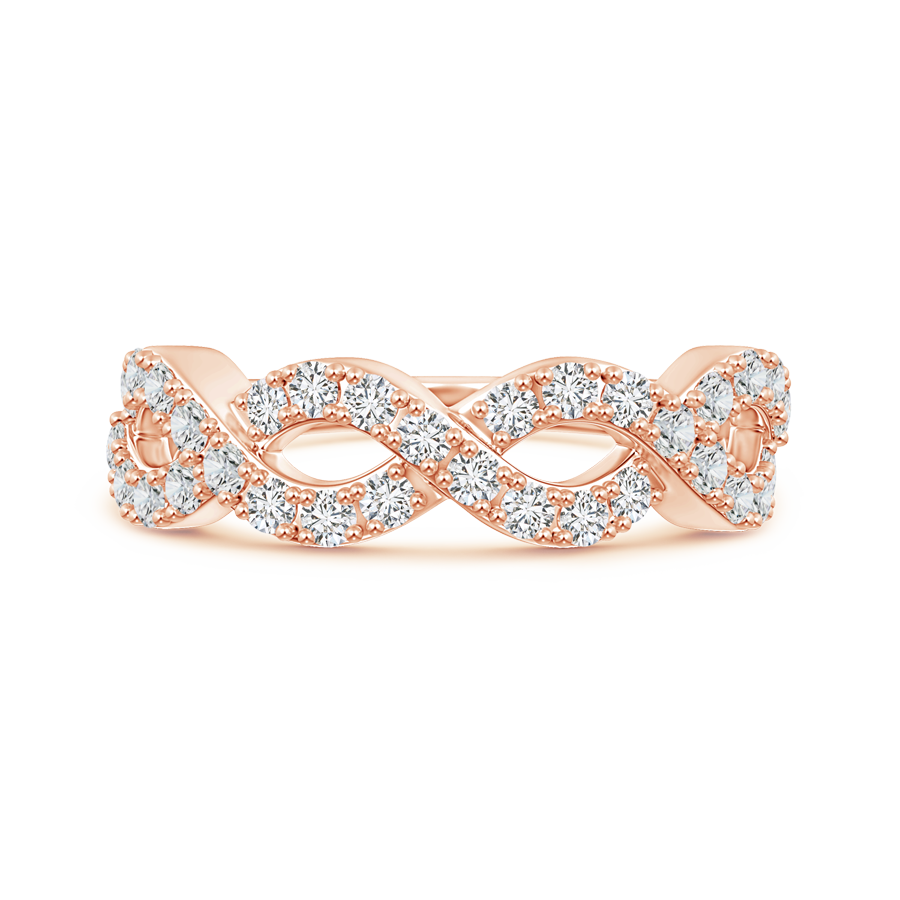 Round Lab Grown Diamond Twisted Infinity Wedding Band