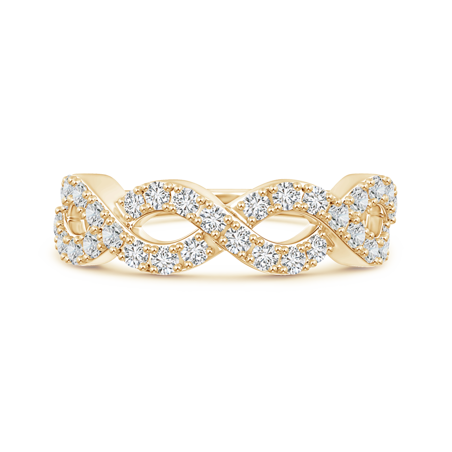 Round Lab Grown Diamond Twisted Infinity Wedding Band