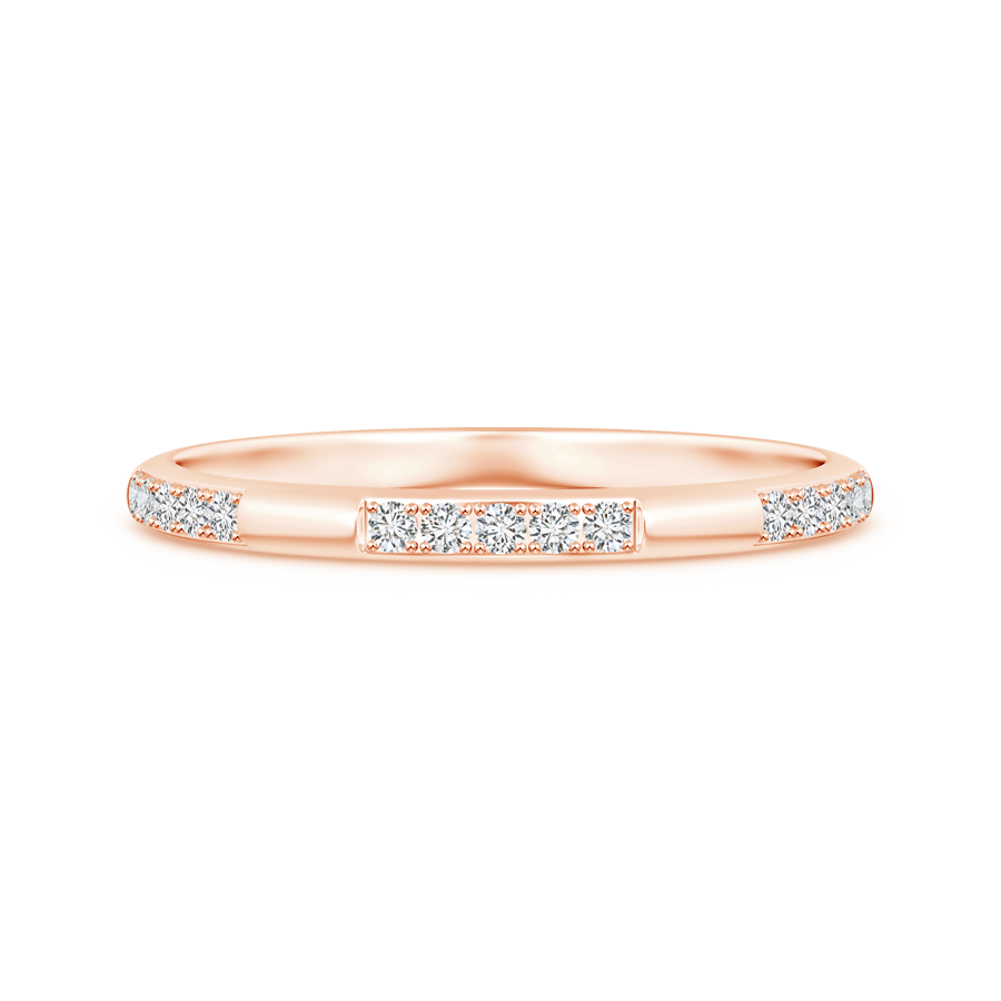 Pave-Set Semi Eternity Lab Grown Diamond Wedding Band for Women